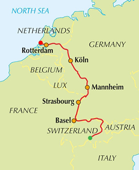 the rhine cycle route
