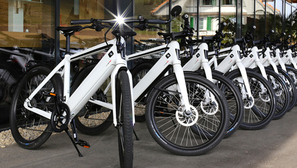 row of e-bikes