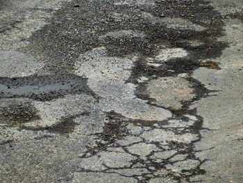 potholed road