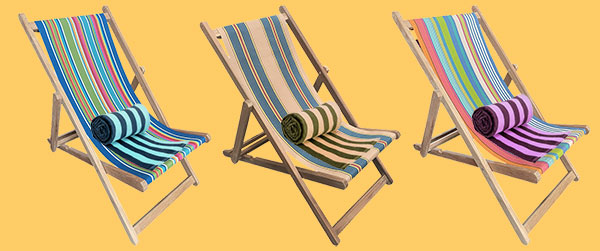 deckchairs and beachtowels
