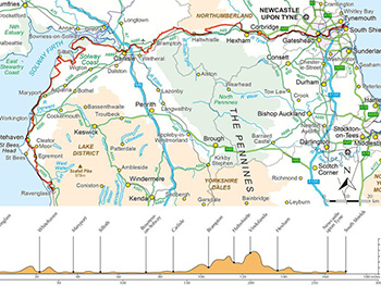 hadrian's cycleway map