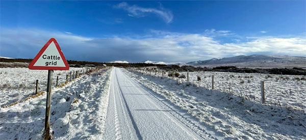 avonvogie road in the snow